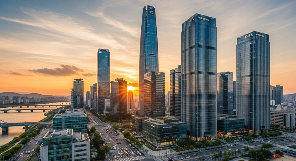 대한민국 핀테크와 해외 투자 정보의 중심지 서울 여의도 전경