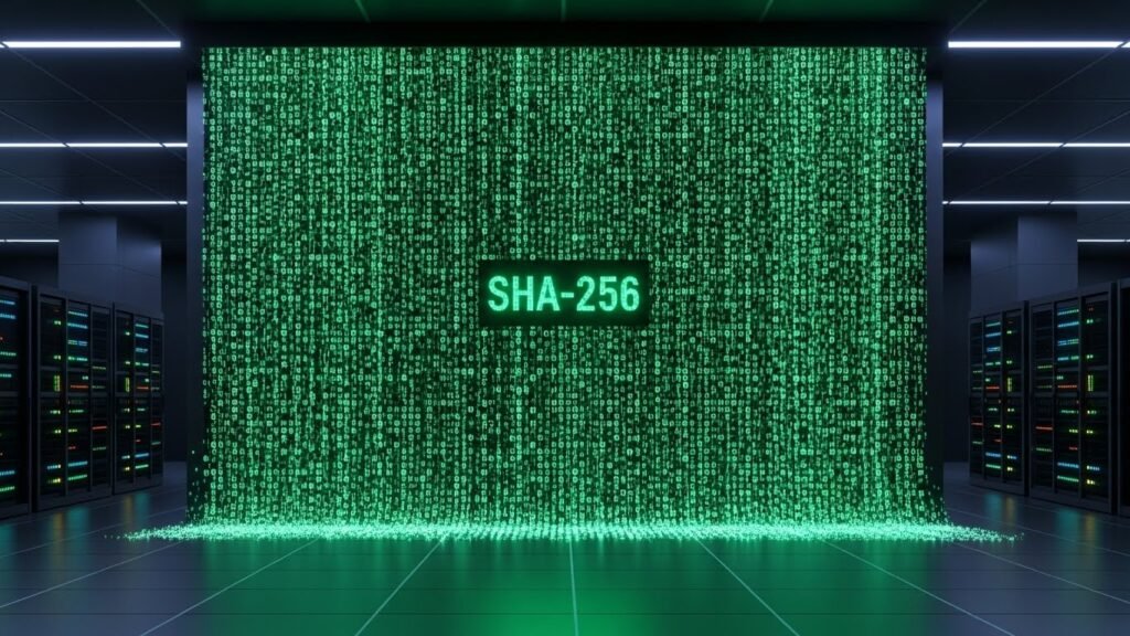 3세대 AI파워볼에 적용된 SHA-256 해시 암호화의 산사태 효과 그래픽